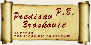 Predisav Brošković vizit kartica